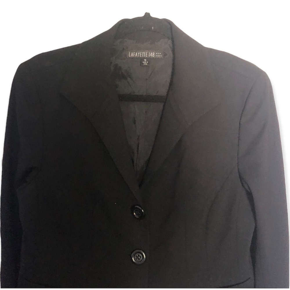 Lafayette 148 Wool Blend Blazer Jacket Black - Picture 3 of 7